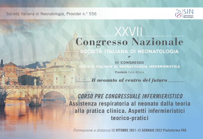 CORSO PRE CONGRESSUALE INFERMIERISTICO - Assistenza respiratoria al neonato dalla teoria alla pratica clinica. Aspetti infermieristici teorico-pratici - FAD ASINCRONA