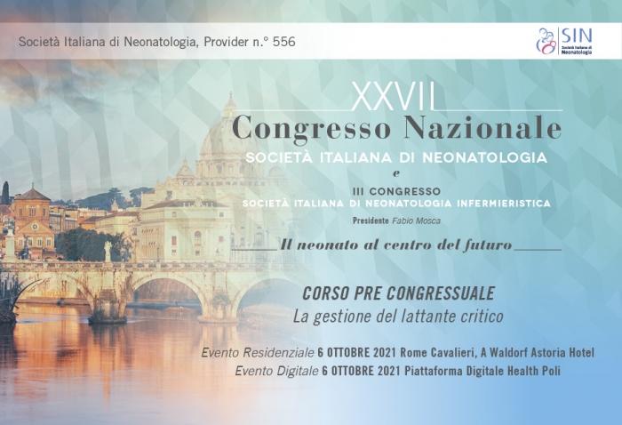 CORSO PRE CONGRESSUALE - La gestione del lattante critico - GdS Terapia della Prima Infanzia - LIVE STREAMING