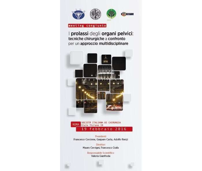 MEETING CONGIUNTO - I PROLASSI DEGLI ORGANI PELVICI: TECNICHE CHIRURGICHE A CONFRONTO - PER UN APPROCCIO MULTIDISCIPLINARE