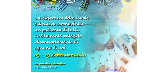 La riapertura delle scuole e il nuovo coronavirus: un problema di tutti, strettamente collegato al comportamento di ognuno di noi